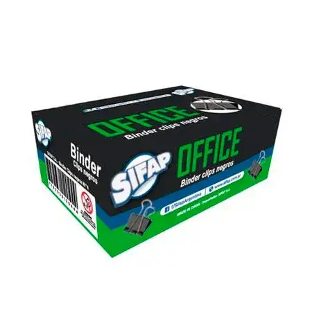 Binder Clips Sifap Nº 4 Metálico 41mm Negro Caja x 12