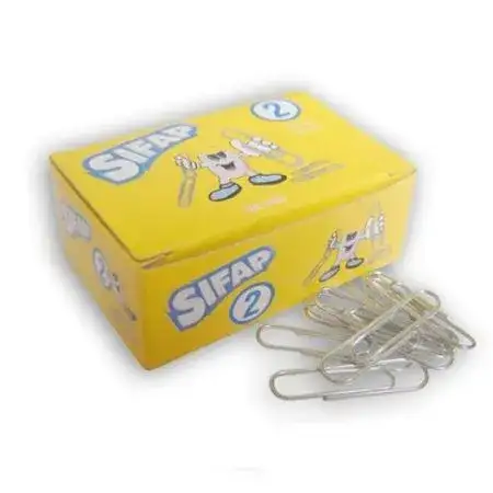 Clips Sifap Nº 2 Niquelado 25mm x 100 unidades