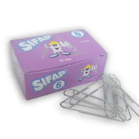 Clips Sifap Nº 6 Niquelado 50mm x 50 unidades