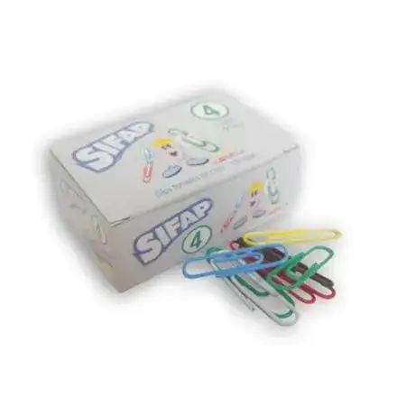 Clips Sifap Nº 4 forrado 33mm Colores x 100 unidades