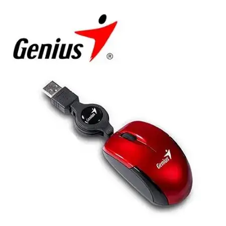 Mouse Genius Traveler V2 Retráctil Micro Rojo USB