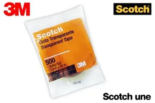 Cinta adhesiva Scotch 500 Comercial 12mm x 66m Transparente