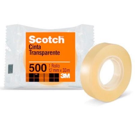 Cinta adhesiva Scotch 500 Comercial 12mm x 25m Transparente -2