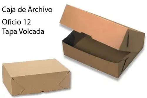 Caja archivo cartón Oficio x 12cm Tandil Duplex  Tapa volc