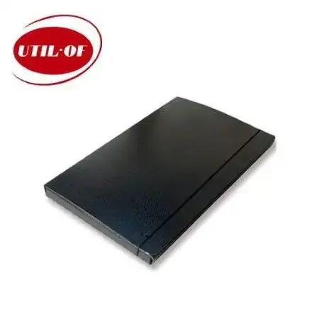 Carpeta 3 solapas Util-Of De fibra Oficio Lomo 8cm Negro Con elástico