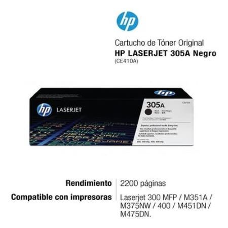 Tóner HP 305A Negro LaserJet Pro M451, M475