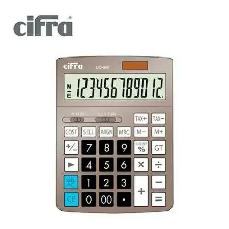 Calculadora Cifra DT-660 12 digitos a pila o solar Visor LSD