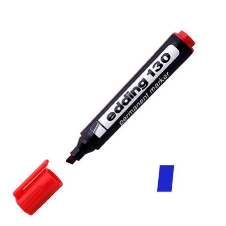 Marcador Edding 130 Permanente Punta biselada 2-5mm Azul -2