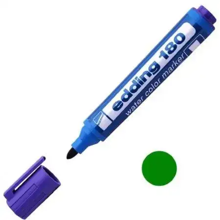 Marcador Edding 180 Papel y cartón Punta redonda 1,5-3,0mm Verde -2