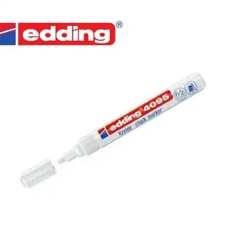 Marcador Edding 4095 Tiza líquida Punta redonda 2-3mm Blanco para Vidrio