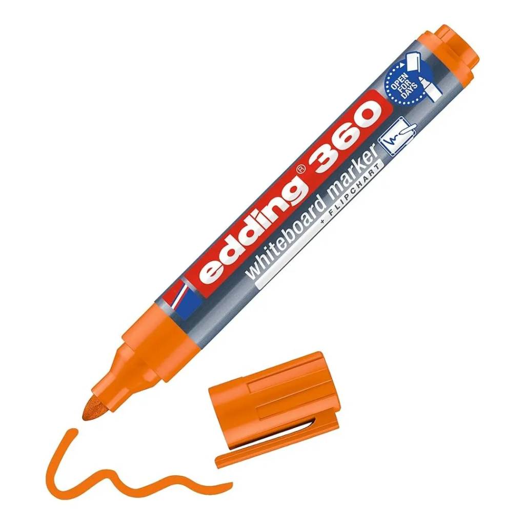 Marcador Edding 360 Pizarra Punta redonda 1,5-3,0mm Naranja Recargable -2