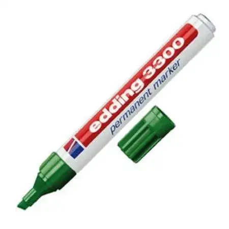 Marcador Edding 3300 Permanente Punta biselada 1-5mm Verde Recargable