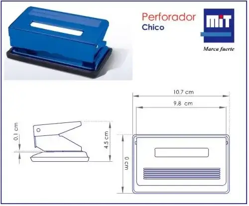 Perforadora 10 hojas Mit chico metálico