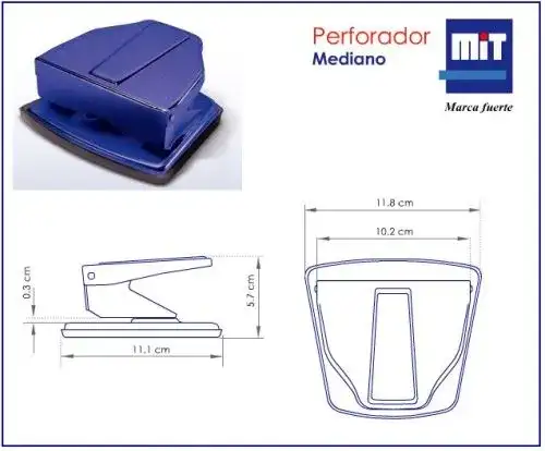 Perforadora 12 hojas Mit mediano metálico