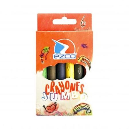 Crayones Ezco Jumbo de cera cortos 6 colores Diámetro 11 mm -2