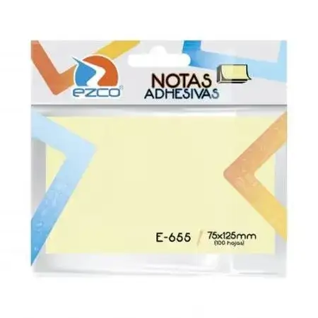 Notas adhesivas Ezco E-655 75x125mm Amarillo 100 hojas